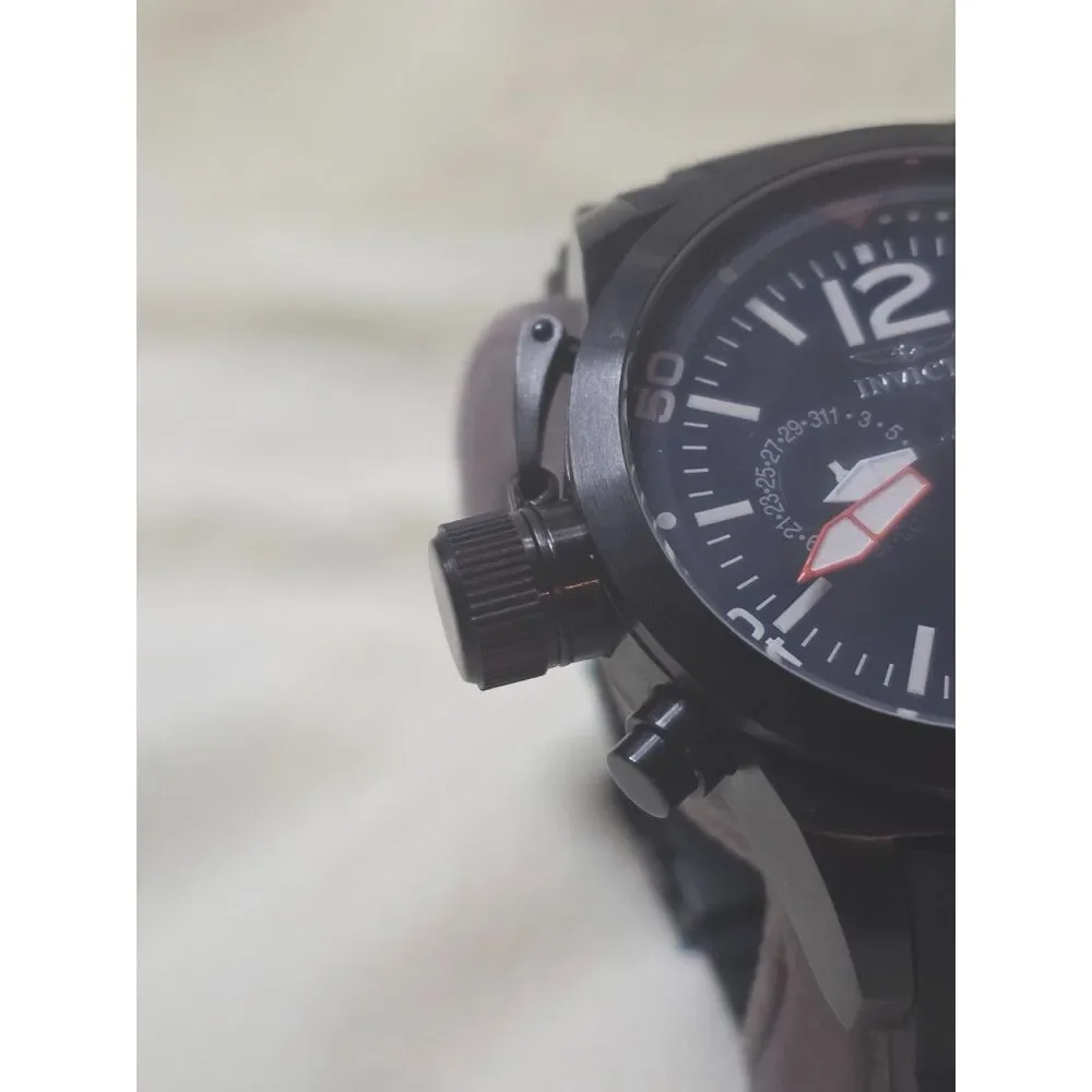 Invicta Sea Spider Black Canteen Men's Watch 50mm Quartz Day Date Case Included